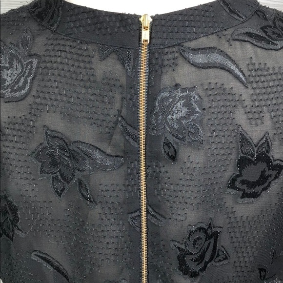 Cooper & Ella Phoebe Ruffled Black Dress Womens XS Short Sleeve Midi - Picture 10 of 16